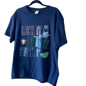 Jerzees Vintage Mens Tee Shirt Size XL Black Tequila Crew Neck Short Sleeve